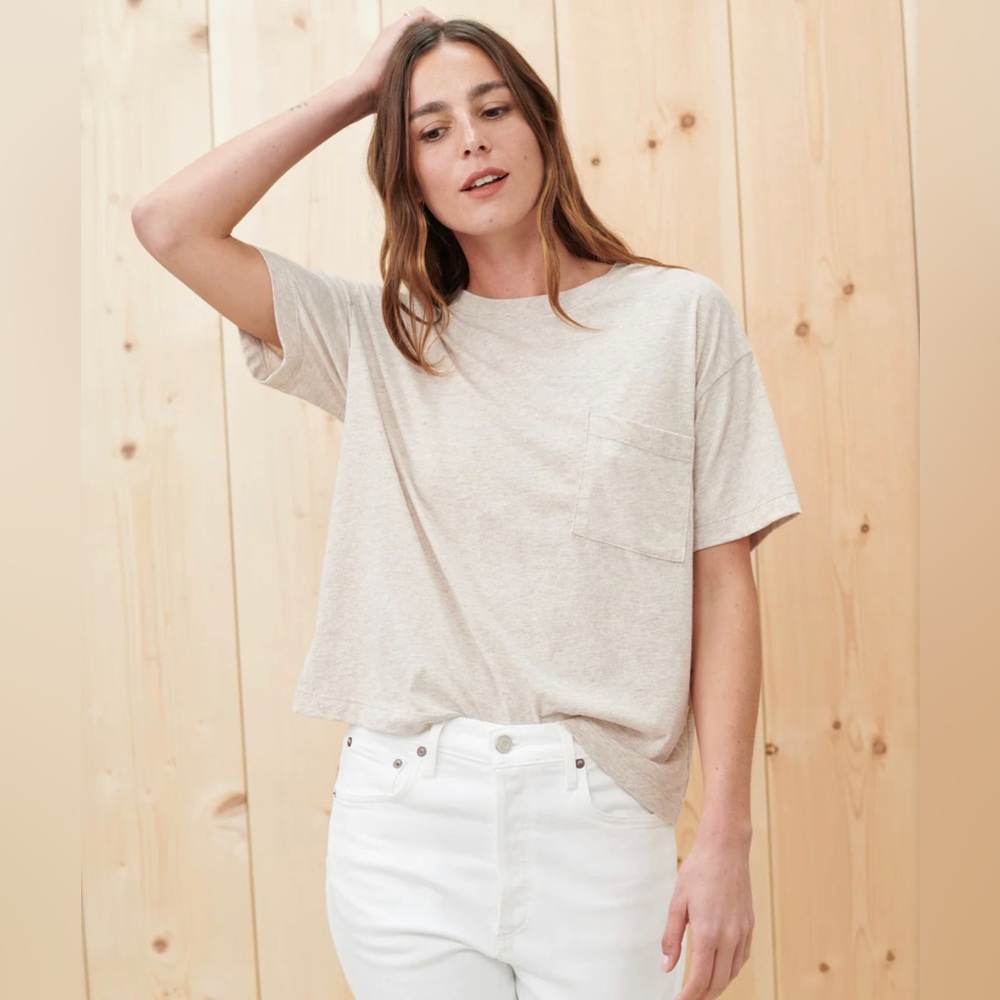 Jenni Kayne Vintage Pocket Tee in Oatmeal